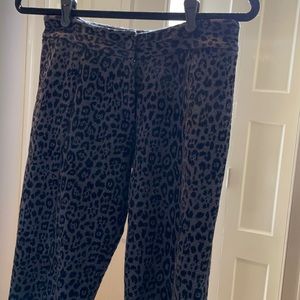 Leopard print capri pants in black by Thakoon, size 4